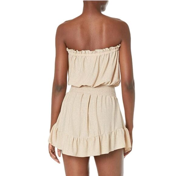NWT Ramy Brook women's Knit Marina Strapless Sparkle Dress in neutral color. Siz - Picture 3 of 14